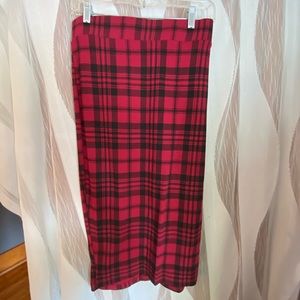 Torrid Punk Deep Red and Plaid Pencil Skirt